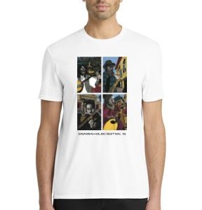 white poster shirt
